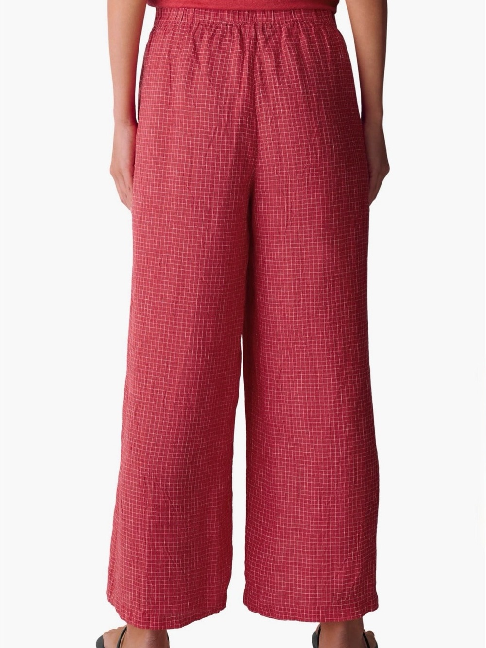 Eileen Fisher Window Pane Check Wide Leg Ankle Pants - New without tag! - Picture 3 of 10